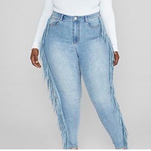 Fringe jeans by Fashion to Figure